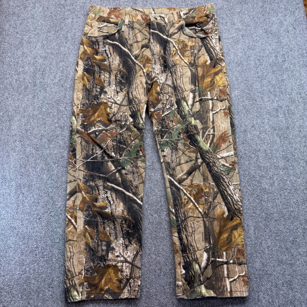 Wrangler Mens RealTree AP Camo Pants 40x30 Cotton Straight Leg Hunting PG001AP